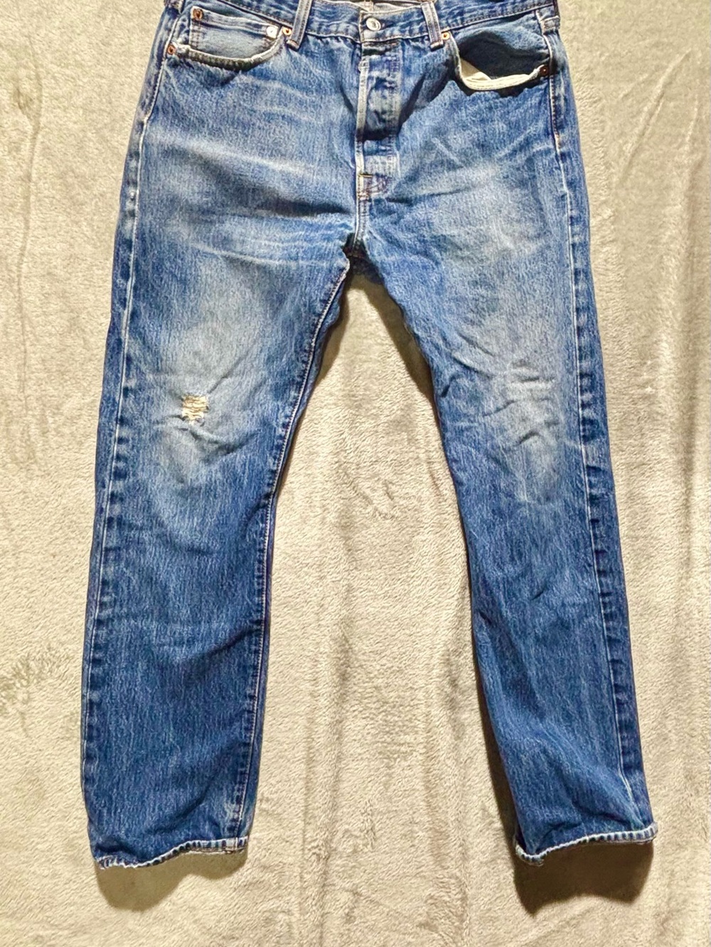 Levi's 501 Jeans Men's Size 34x32 Blue Button Fly Straight Leg Waterless